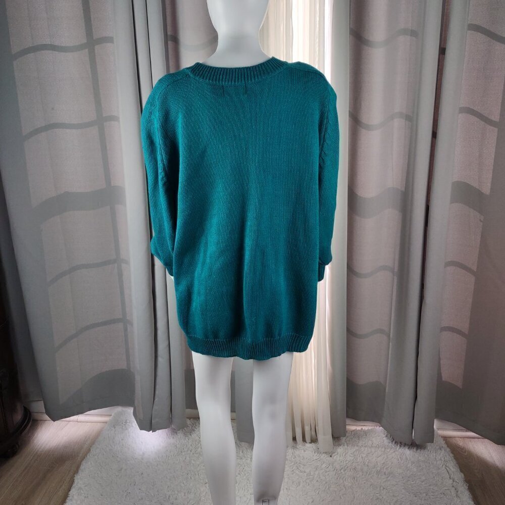 Venezia Original Sportswear Women Teal Green 4 Button 2 Pocket Cardigan Sz 18-20 - Picture 4 of 13